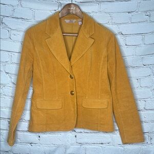 Laurie Felt Corduroy Mustard Yellow Blazer Jacket Coat Size 6